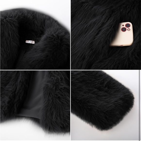 Womens Fur Coat Long Sleeve Pockets Cropped Jacket Women Outwear Warm Winter Coa - Picture 2 of 4